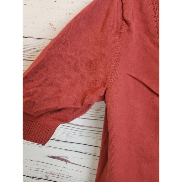 Christopher & Banks Cardigan Sweater Red V-Neck Short Sleeve Women's Size Medium - Picture 6 of 9